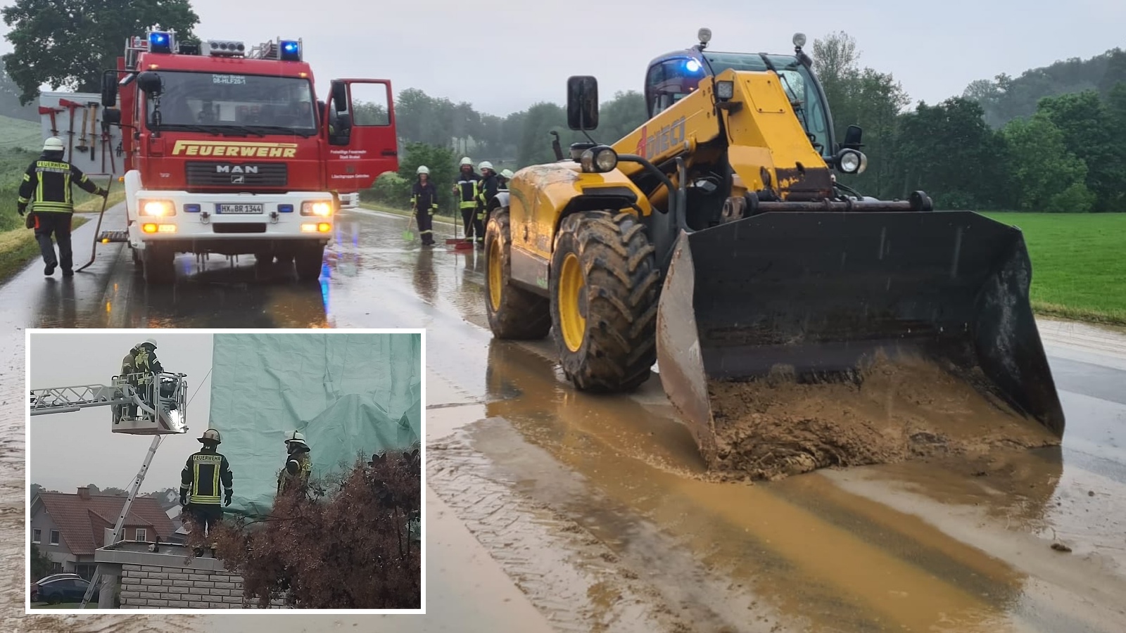 Unwetter-Wochenende hält Feuerwehren im Kreis Höxter in Atem: Mehr als 190 Einsätze und fast 500 Einsatzkräfte im Einsatz